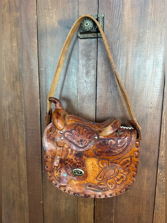 Handbags - Authentic Gaitan Vintage Hand-tooled Leather Miniature Saddle Purse.Genuine Rare